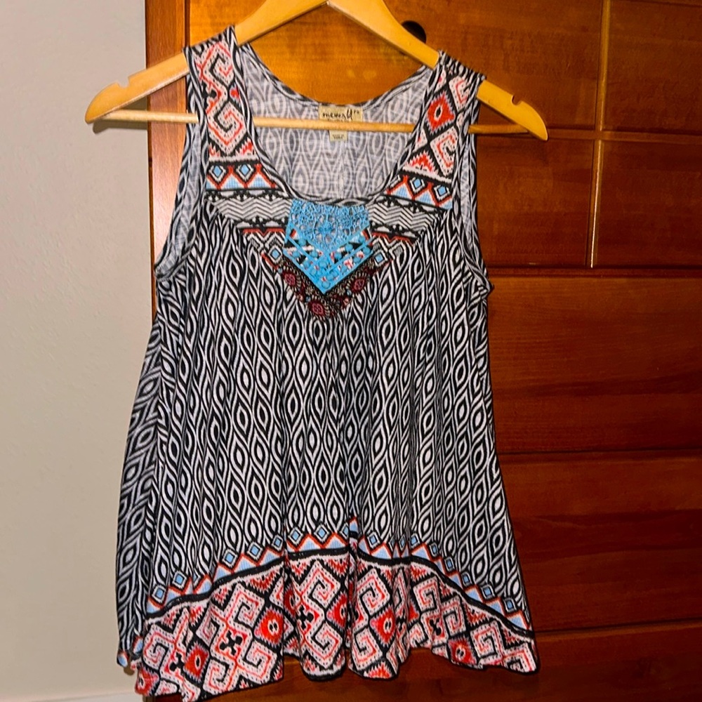 LIVE AND LET LIVE Boho Top Embroidered Bohemian  PS